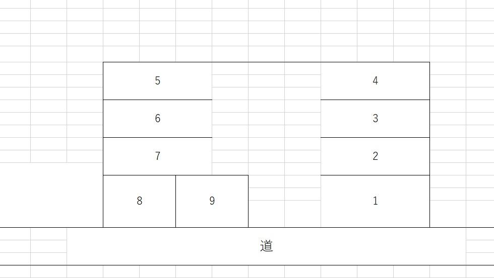 田中駐車場（宮原10丁目）の駐車配置図