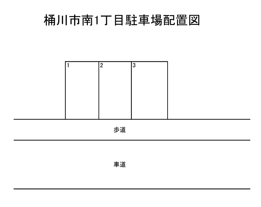 桶川市南1丁目駐車場の駐車配置図
