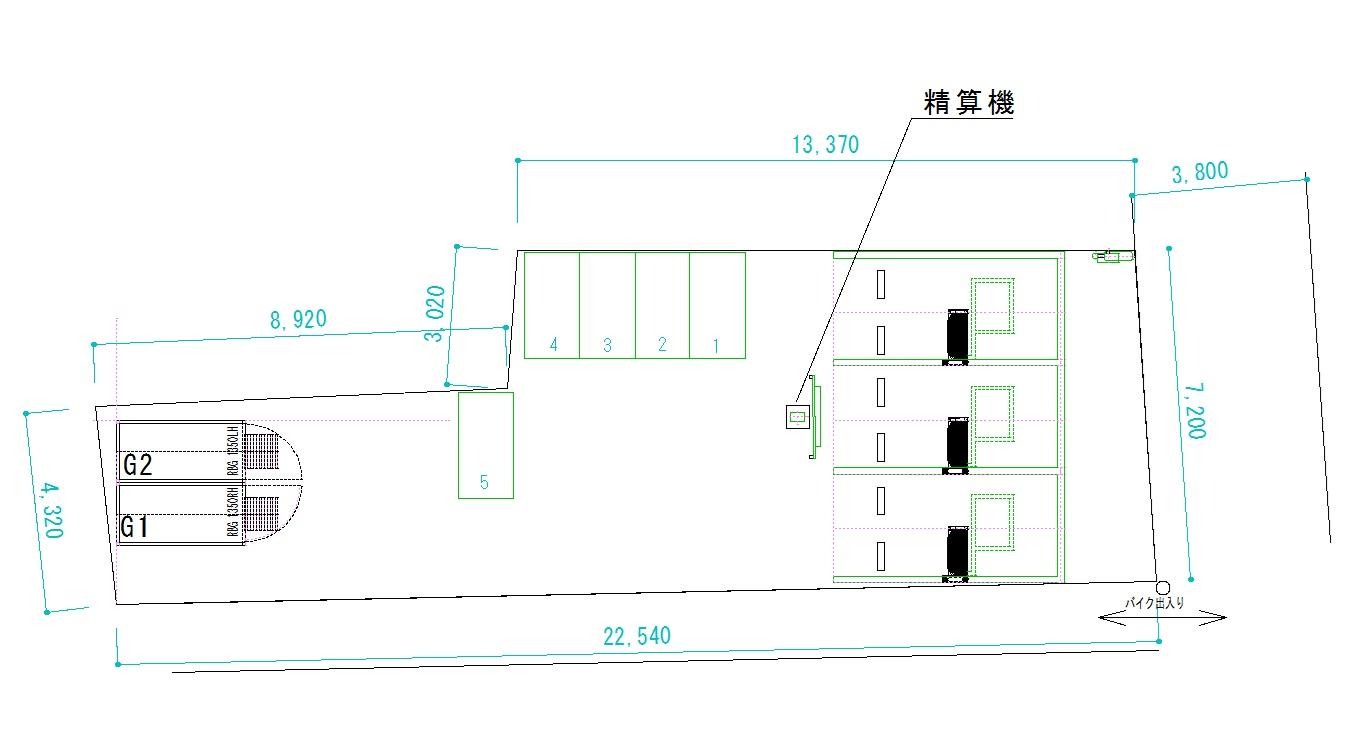 B-GARAGE3東池袋５丁目の駐車配置図