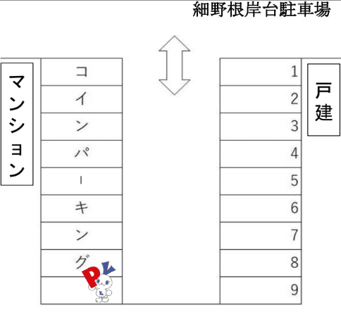 細野根岸台駐車場の駐車配置図