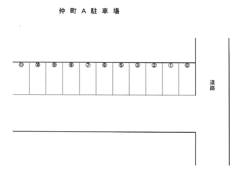 仲町Ａ駐車場の駐車配置図