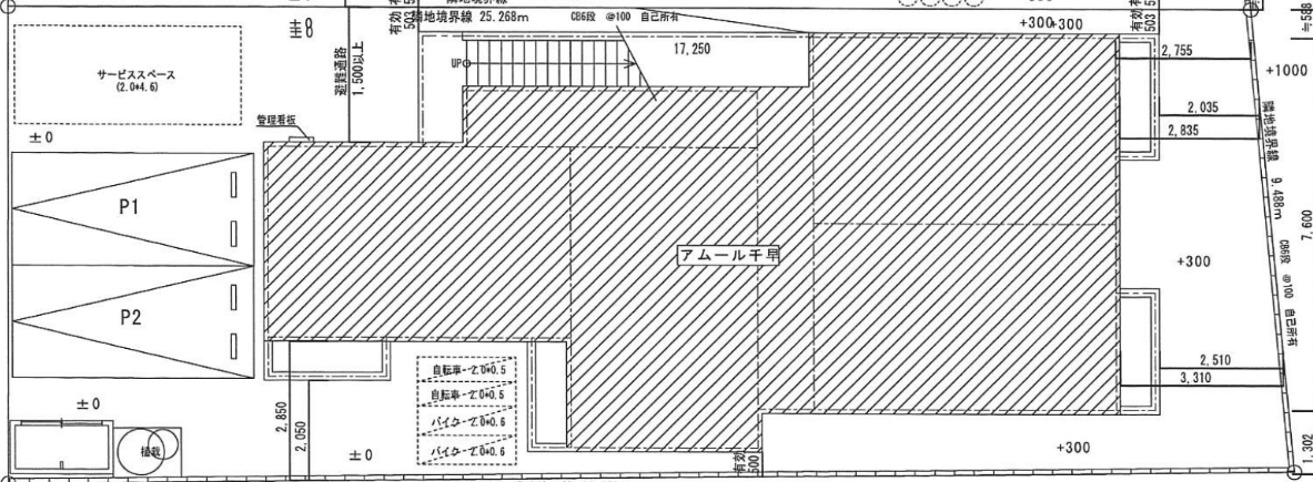 アムール千早の駐車配置図