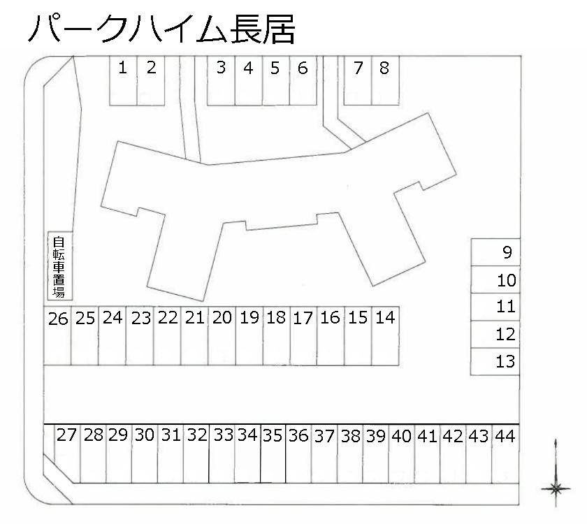 パークハイム長居パーキングの駐車配置図