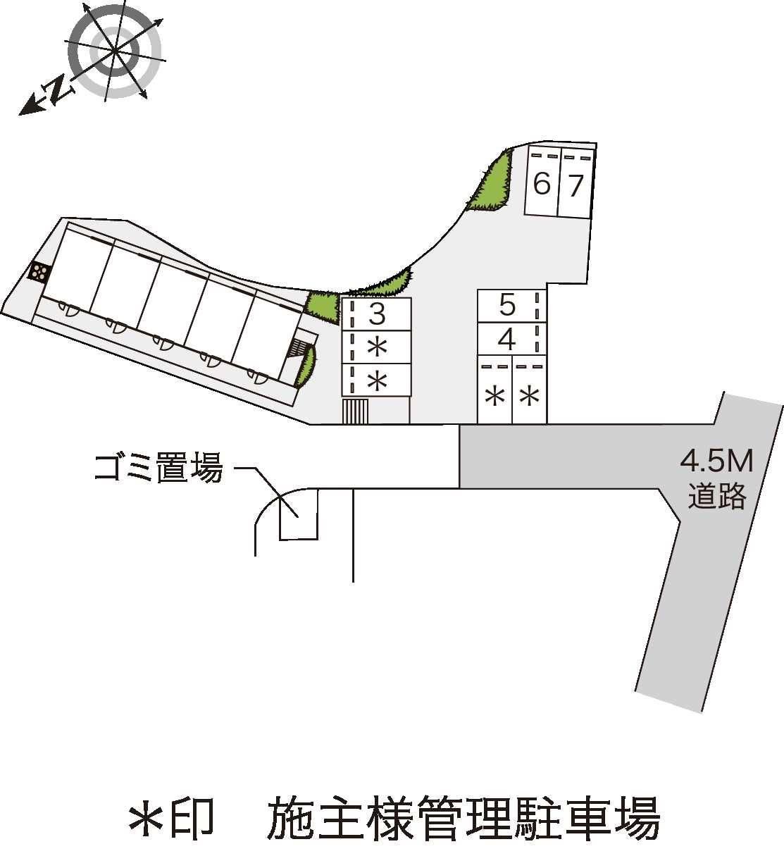 門Ⅱ(21380)の駐車配置図
