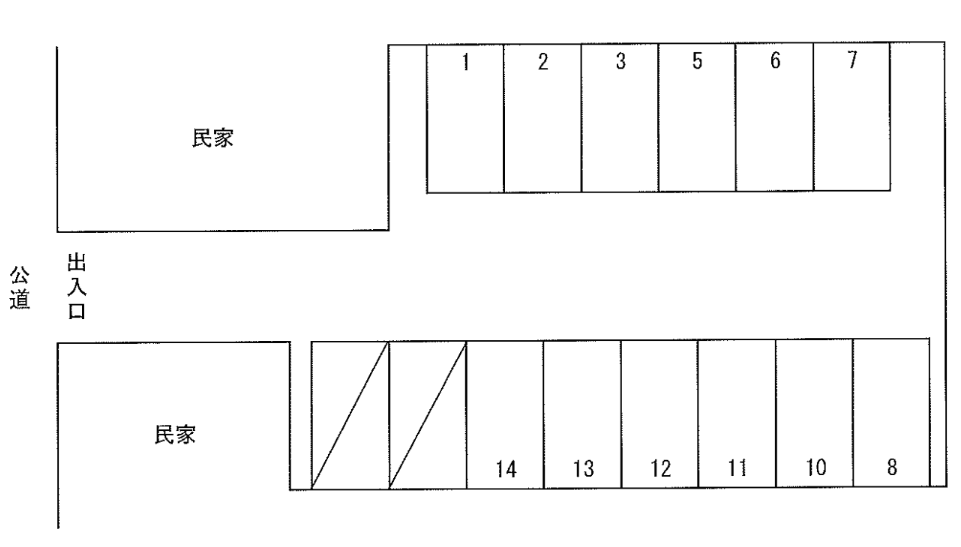 梅田南町8駐車場の駐車配置図