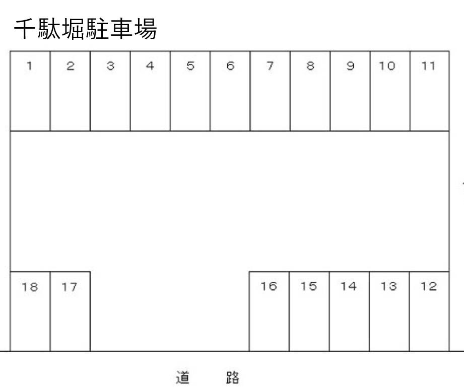 千駄堀駐車場の駐車配置図