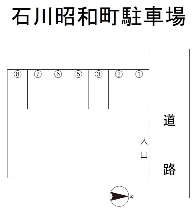 石川昭和町駐車場の駐車配置図
