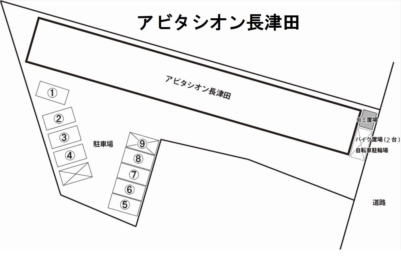 アビタシオン長津田の駐車配置図