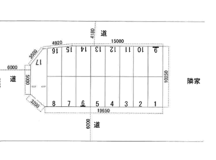 愛甲月極駐車場の駐車配置図