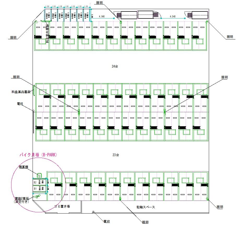 B-PARK10ふじみ野駅東口前№2の駐車配置図