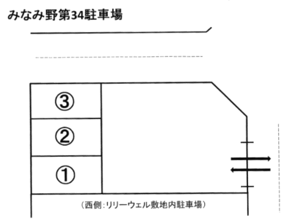 みなみ野第34駐車場の駐車配置図