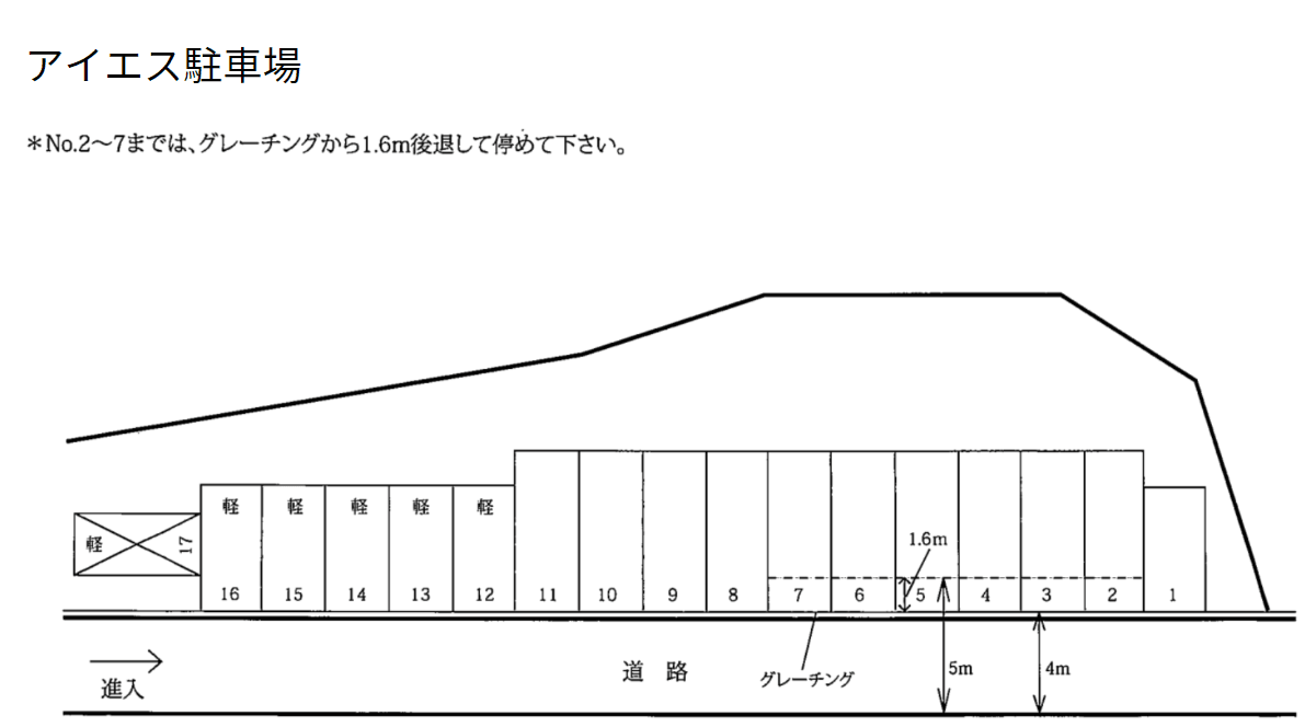 アイエス駐車場の駐車配置図