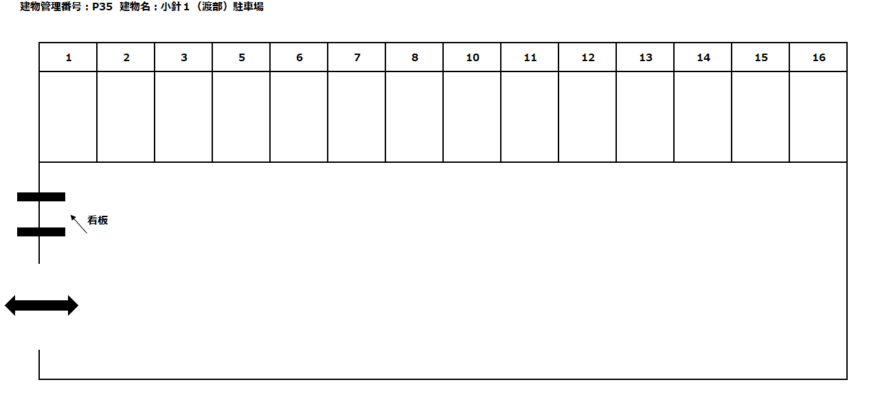 小針１（渡部）駐車場の駐車配置図