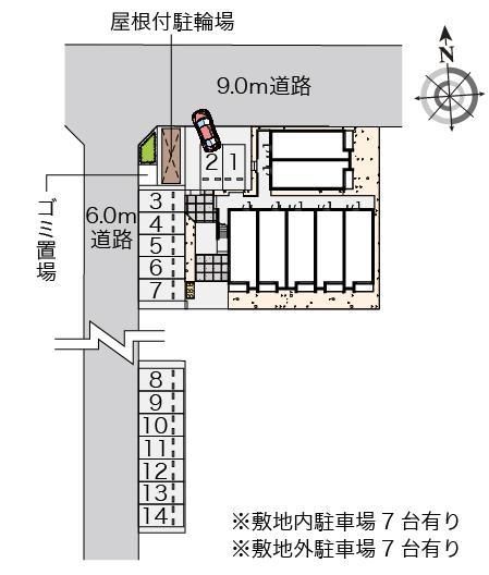 ミランダサクラ　リア(57741)　敷地外駐車場の駐車配置図