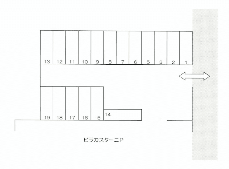 平子が丘パーキングの駐車配置図