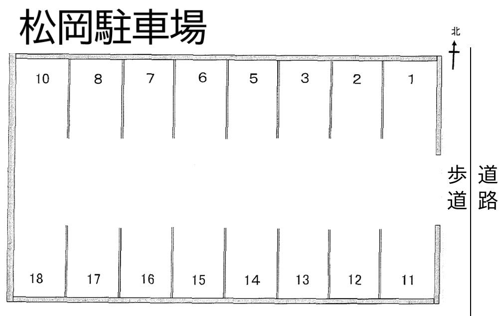 松岡駐車場の駐車配置図
