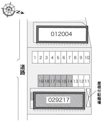カルチェ(29217)　敷地外駐車場の駐車配置図