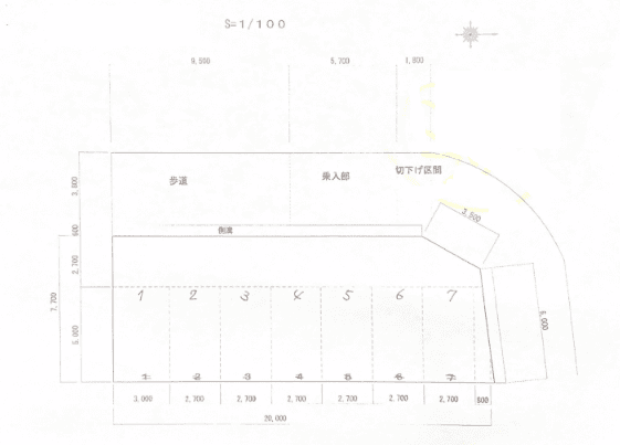 花畑第5駐車場の駐車配置図