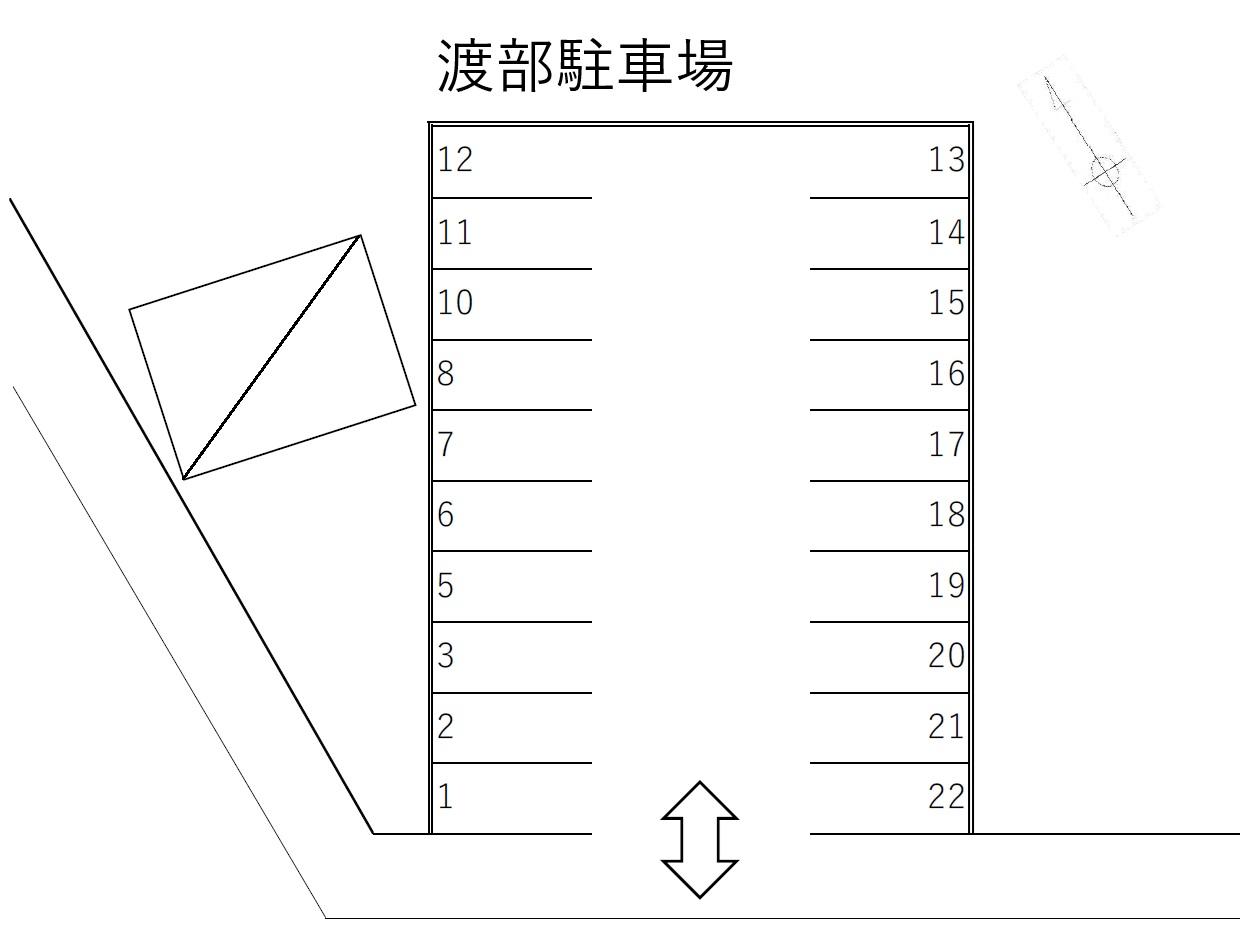 渡部駐車場の駐車配置図