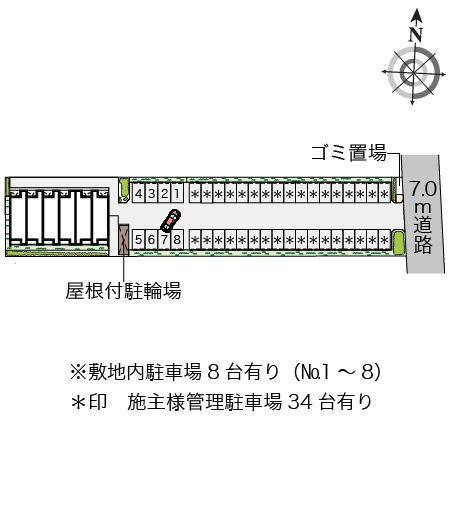 クレイノＫＡＮＡＭＥⅢ(57696)の駐車配置図
