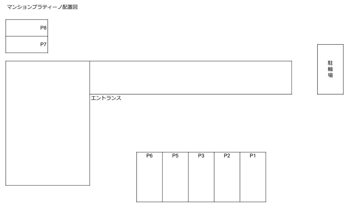 越谷市大字弥十郎駐車場（マンションプラティーノ）の駐車配置図