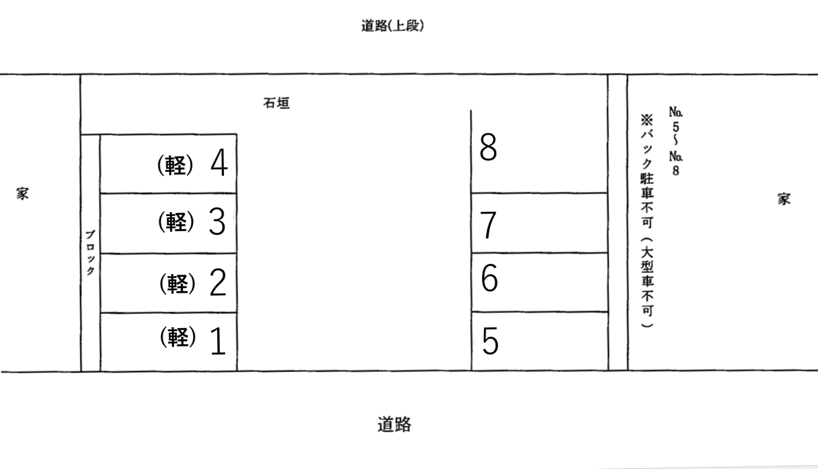 山王2丁目駐車場の駐車配置図