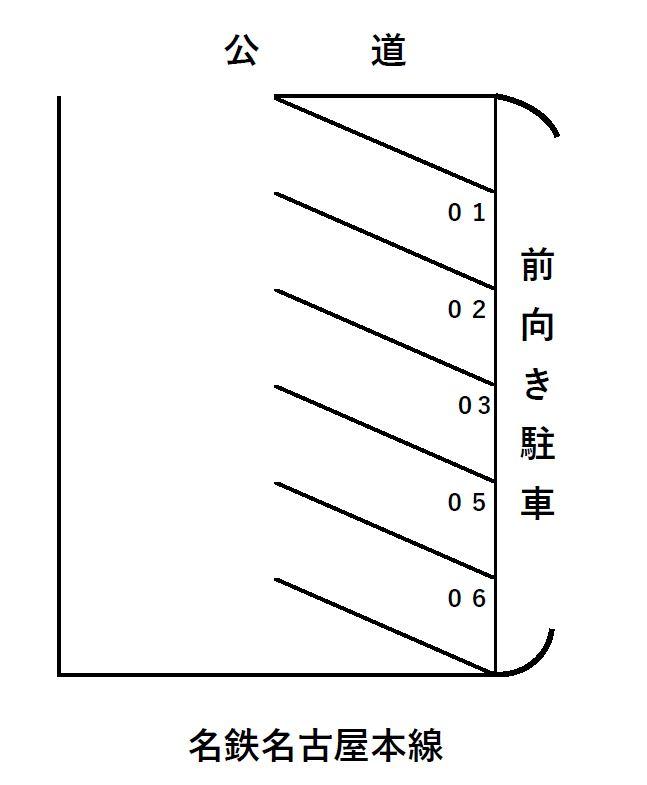 中岡崎駅西駐車場の駐車配置図
