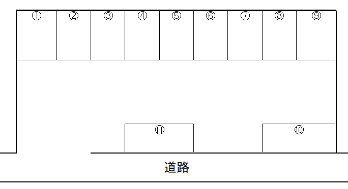 野口駐車場の駐車配置図