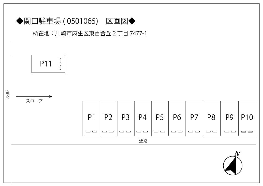 関口駐車場の駐車配置図