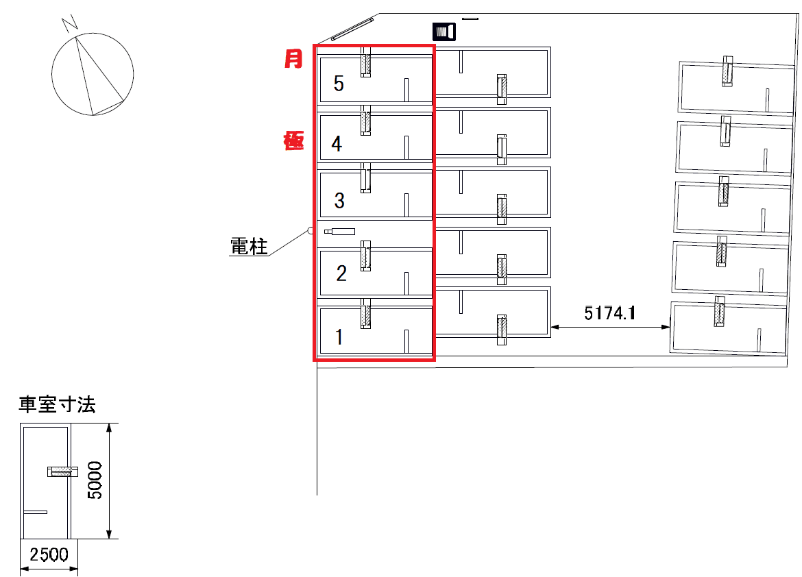 中村区沖田町第１の駐車配置図
