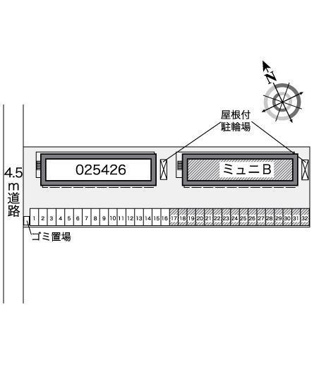 ミュニＢ(25427)の駐車配置図