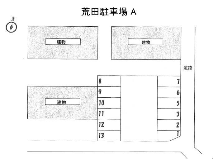 荒田駐車場の駐車配置図