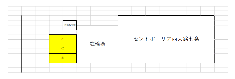 セントポーリア西大路七条の駐車配置図
