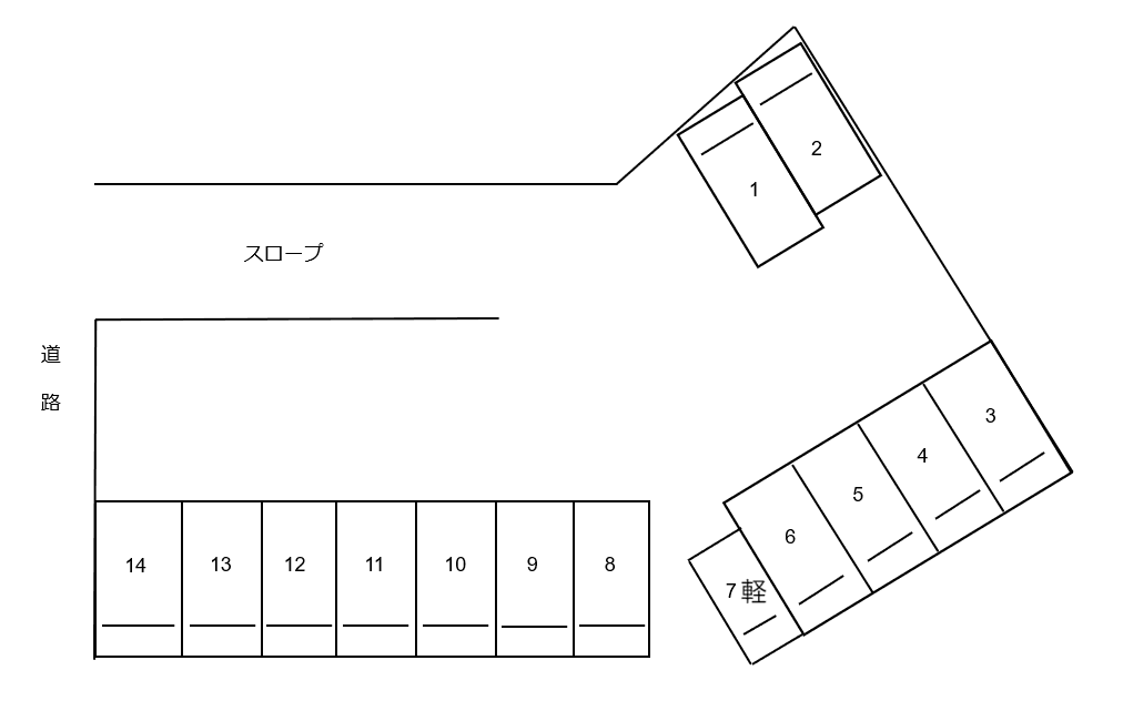 林第二パーキングの駐車配置図
