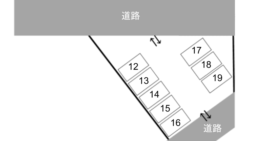 ハーヴェスト久留米敷地外の駐車配置図
