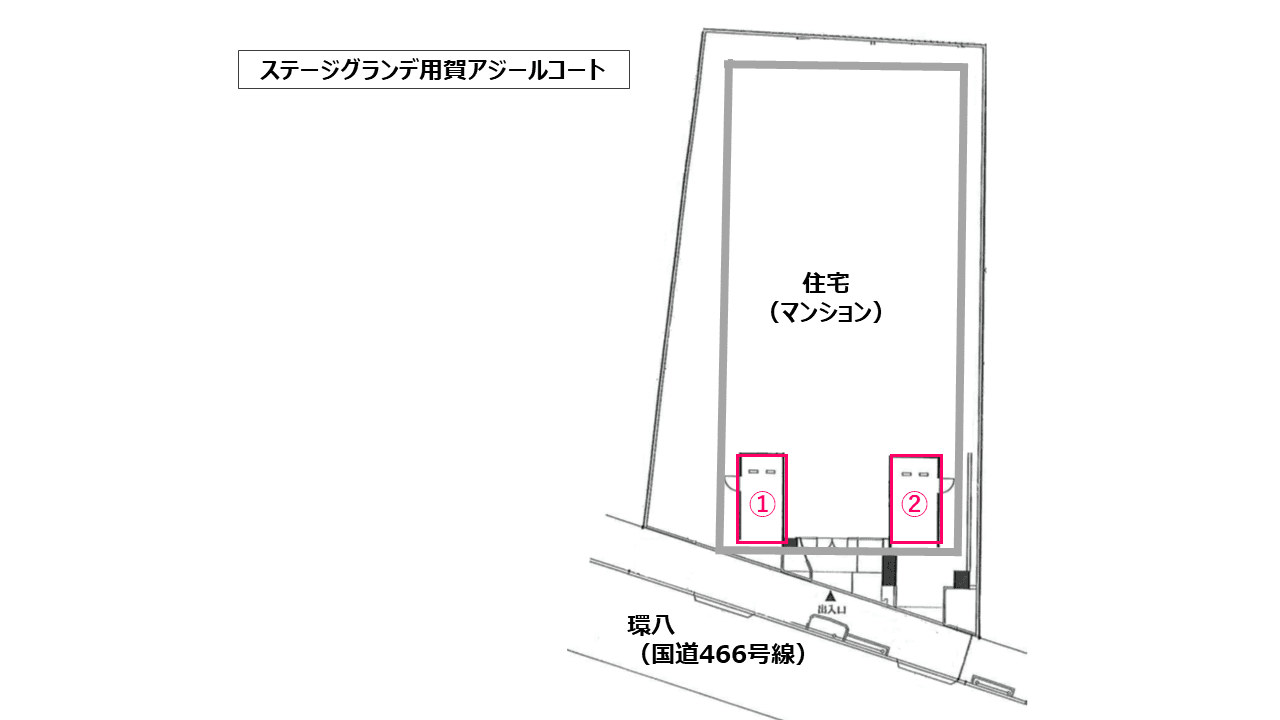 ステージグランデ用賀アジールコート駐車場の駐車配置図