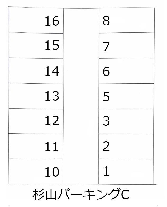 杉山パーキングCの駐車配置図
