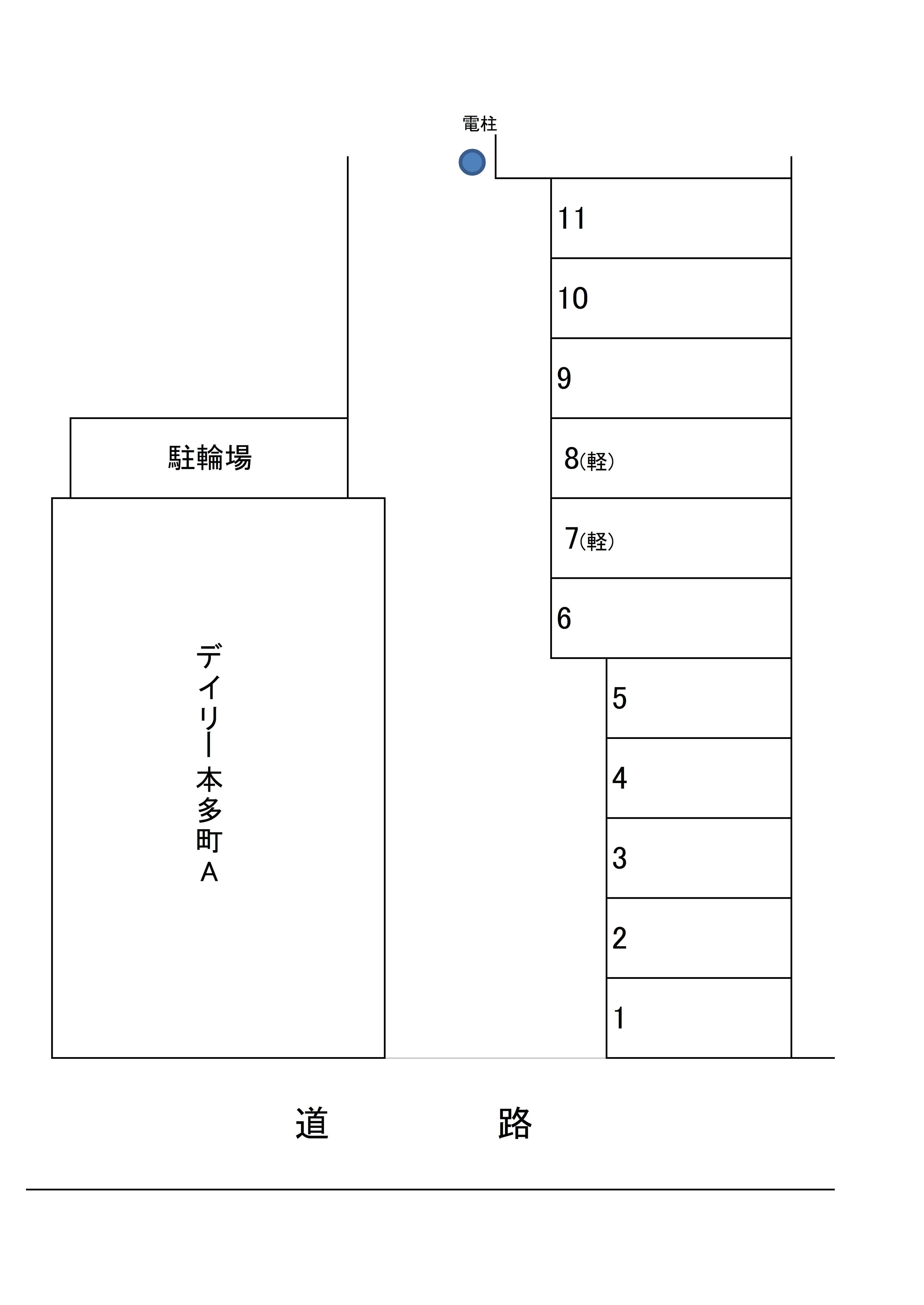 デイリー本多町月極駐車場の駐車配置図