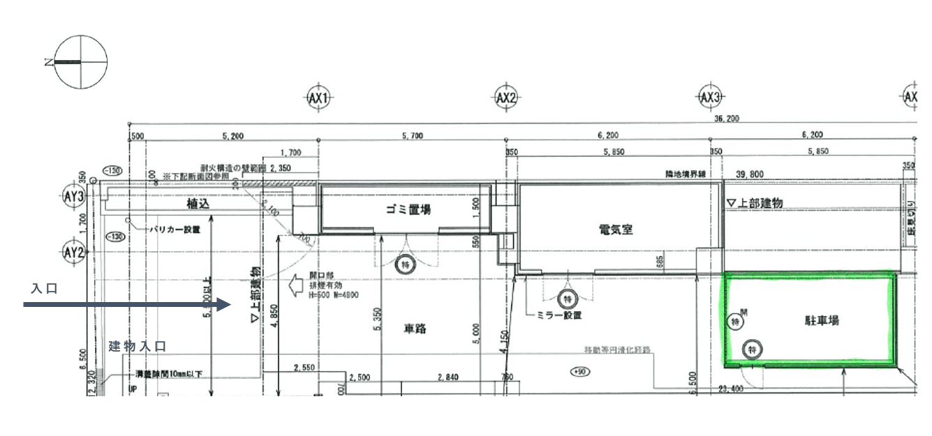 島之内1丁目駐車場の駐車配置図