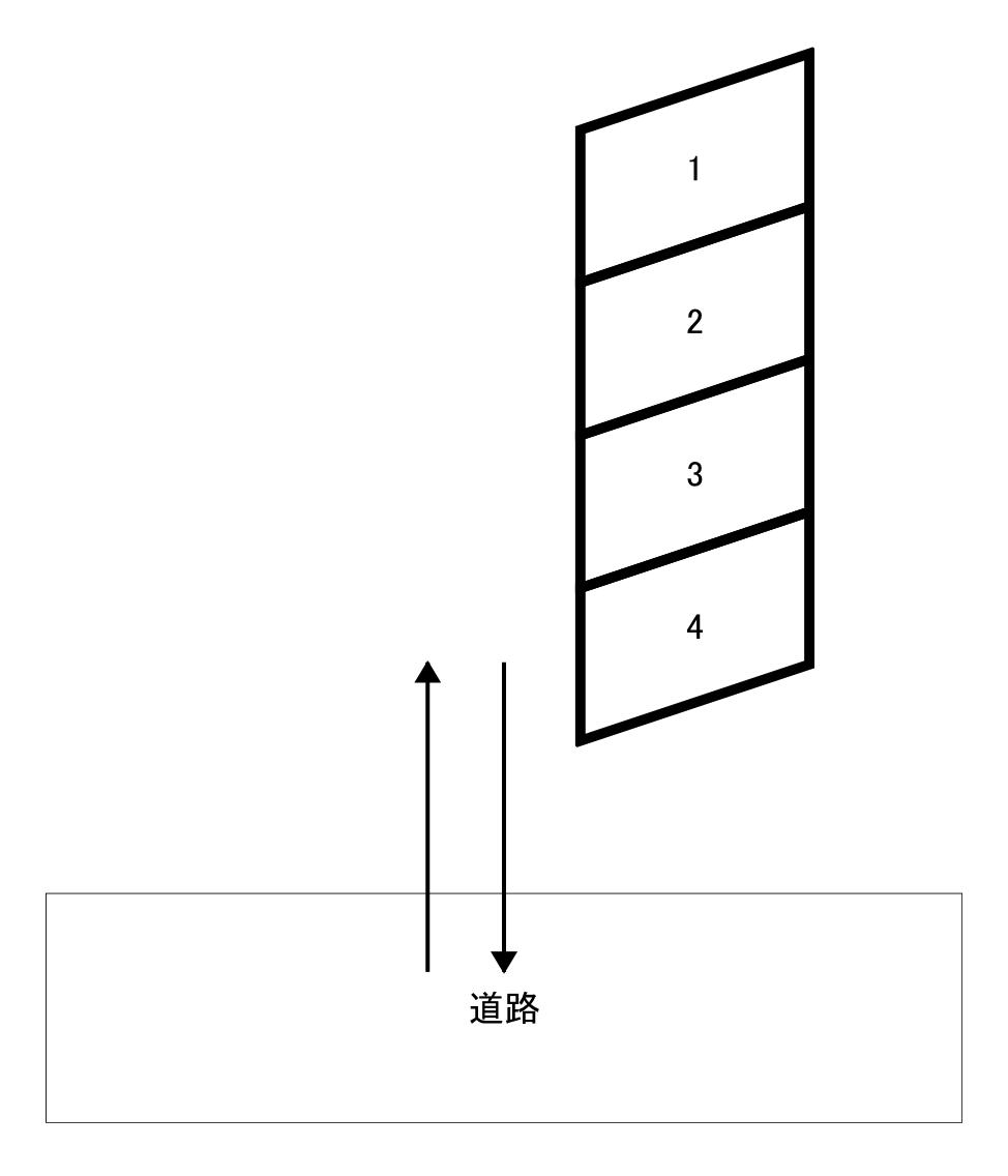 本町都築駐車場の駐車配置図