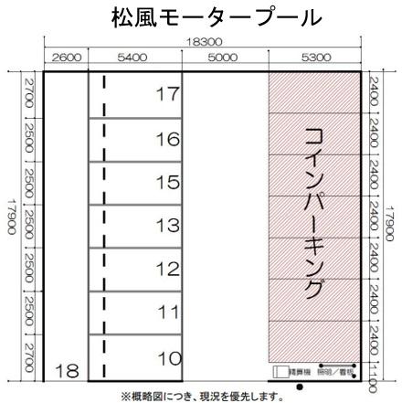 松風モータープールの駐車配置図