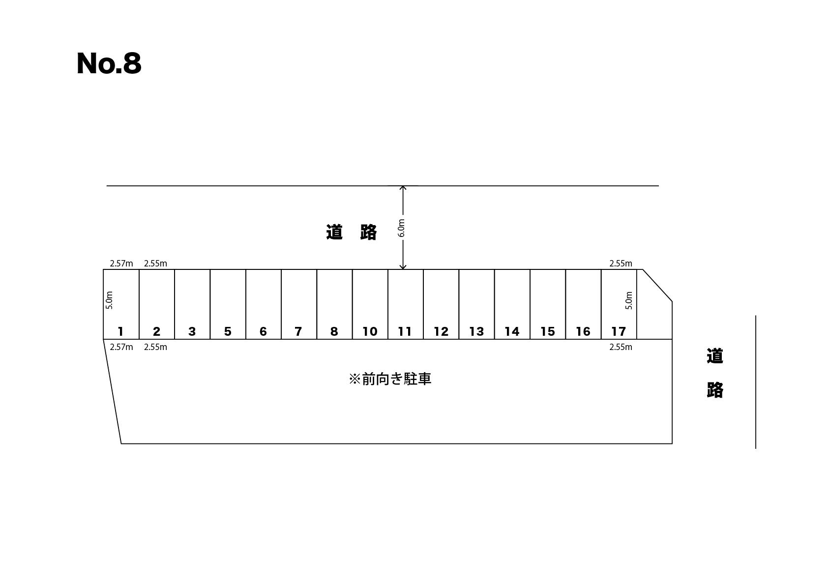 吉澤駐車場（No.８）の駐車配置図