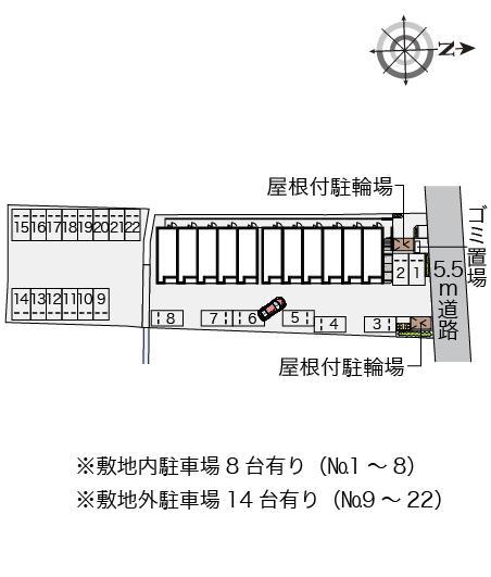 ウィズ　ハピネス(55047)　敷地外駐車場の駐車配置図