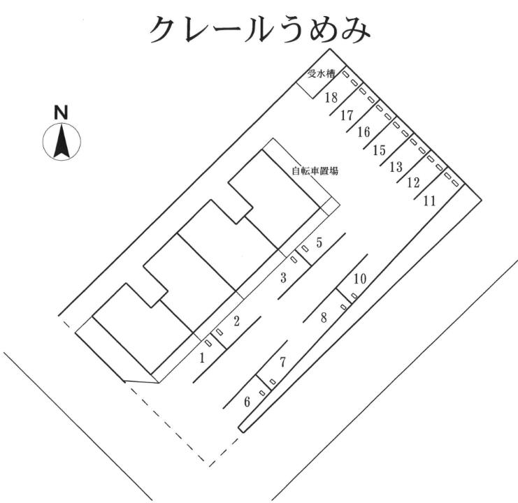クレールうめみの駐車配置図