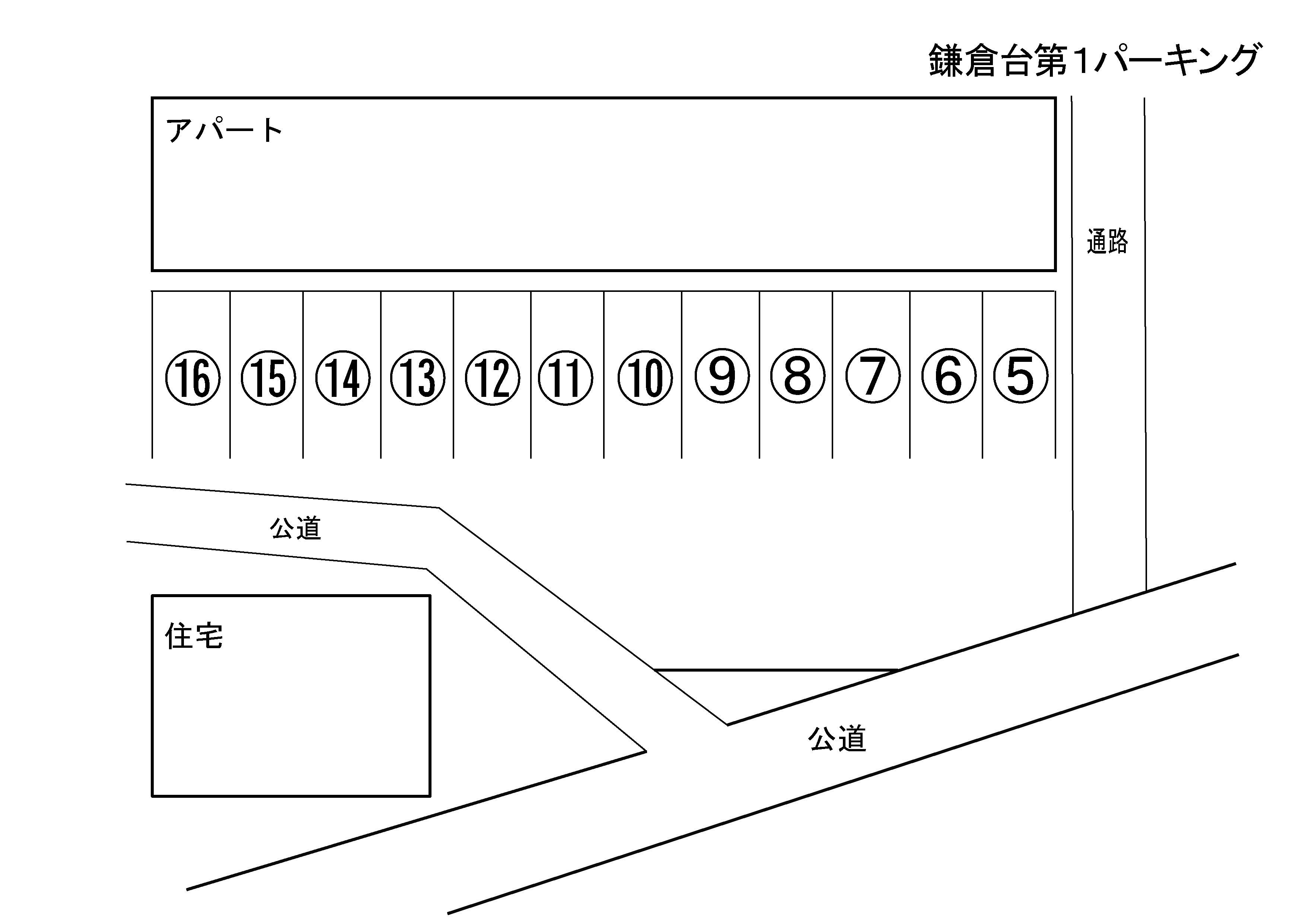 鎌倉台第1パーキングの駐車配置図