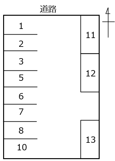 027荒子５丁目の駐車配置図