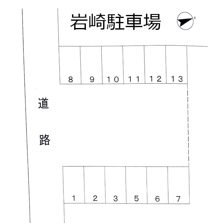 岩崎駐車場の駐車配置図