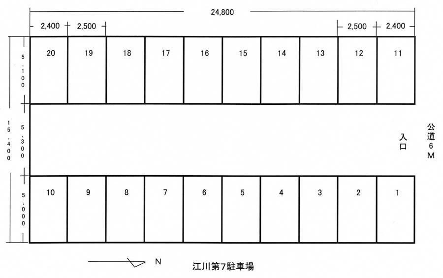 江川第７駐車場の駐車配置図