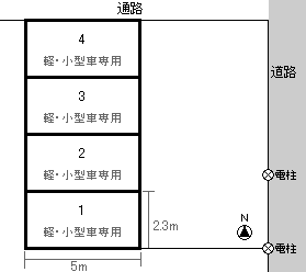 緑町古川パーキングの駐車配置図