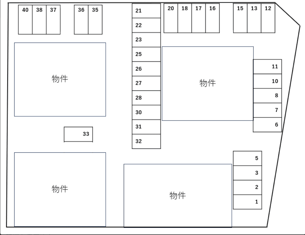 Ｒａｉｎｂｏｗ　Ｂ別駐車場の駐車配置図
